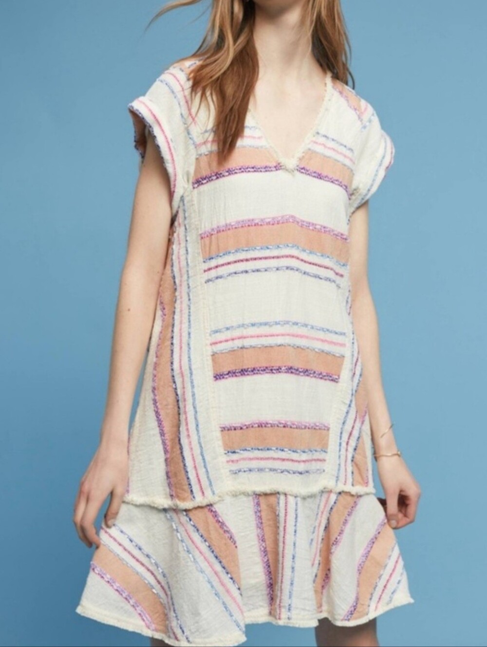 Anthropologie Holding Horses Elira Striped Dress Bohemian Women's Medium M EUC - Picture 2 of 16